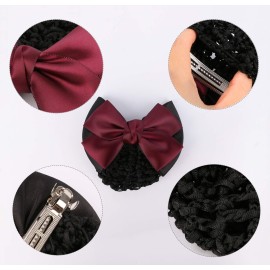 Driew Hair Clip, 6 Pcs Hair Net with Bow Hair Snoods for Women, Velvet, Polyester, Metal Driew Hair Clip, 6 Pcs Hair Net with Bow Hair Snoods for Women, Velvet, Polyester, Metal