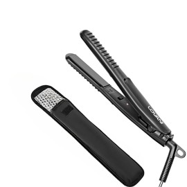 LOVANI Mini Flat Iron Travel Size Nano Titanium Dual Voltage Portable Hair for Worldwide Use 0.5 Inch Straightener with Professional Heat Resistant Travelling Bag
