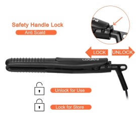 LOVANI Mini Flat Iron Travel Size Nano Titanium Dual Voltage Portable Hair for Worldwide Use 0.5 Inch Straightener with Professional Heat Resistant Travelling Bag