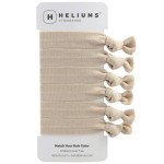 Cyndibands Elastic Hair Ties - Ash Blonde - Gentle Hold Ribbon Ponytail Holders, 6 Count
