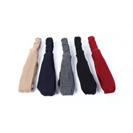 Cotton Headbands, 5 Pcs Solid Color Twisted Knotted Cotton Multi-Style Headbands for Women Sports or Fashion B