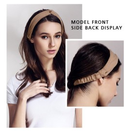 Cotton Headbands, 5 Pcs Solid Color Twisted Knotted Cotton Multi-Style Headbands for Women Sports or Fashion B