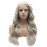 Lushy Lace Front Synthetic Wig Wavy Long Grey and White Mix Wigs Half Hand Tied Heat Friendly Wigs