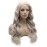 Lushy Lace Front Synthetic Wig Wavy Long Grey and White Mix Wigs Half Hand Tied Heat Friendly Wigs