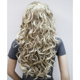 3/4 Band Headband wig Women\'s Light Blonde with Highlight Long Curly Wigs for Women ladies wigs Wiginway