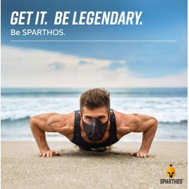 Sparthos Workout Mask High Altitude Mask - Face Mask for Gym Training, Work Out, Running, Cycling, Elevation, Cardio, Fitness - Resistance o2 2 3 - Lung Breathing Exercise Mask Men Women [Black +Case]