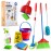 Play22 Kids Cleaning Set 12 Piece - Toy Cleaning Set Includes Broom, Mop, Brush, Dust Pan, Duster, Sponge, Clothes, Spray, Bucket, Caution Sign, - Toy Kitchen Toddler Cleaning Set - Original