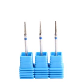 MZCMSL 3pcs Needle Shaped Cuticle Bits, 3/32 Shank Diamond e file Bit,Under Nail Drill Bit for Manicure Machine