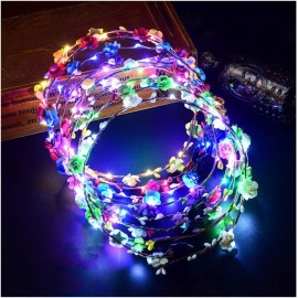 7 Pcs LED Flower Crown Headband, Light Up Flower Headbands for Women, Garlands Glowing Floral Wreath Crowns for Wedding Beach Party Birthday Cosplay (Diameter 19CM/7.4Inch) 7 Pcs LED Flower Crown Headband, Light Up Flower Headbands for Women, Garlands Glowing Floral Wreath Crowns for Wedding Beach Party Birthday Cosplay (Diameter 19CM/7.4Inch)