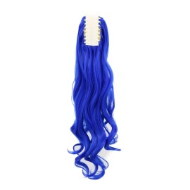 karlery Curly Clip In Thick Claw Drawstring Ponytail Multi-colored Hair Pony Tail Hair Extension (Blue)