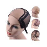 YANTAISIYU 4X4 Inch U Part Swiss Lace Wig Cap for Making Wigs with Adjustable Straps on the Back Glueless Hairnets (Black XL)