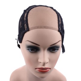 YANTAISIYU 4X4 Inch U Part Swiss Lace Wig Cap for Making Wigs with Adjustable Straps on the Back Glueless Hairnets (Black XL) YANTAISIYU 4X4 Inch U Part Swiss Lace Wig Cap for Making Wigs with Adjustable Straps on the Back Glueless Hairnets (Black XL)