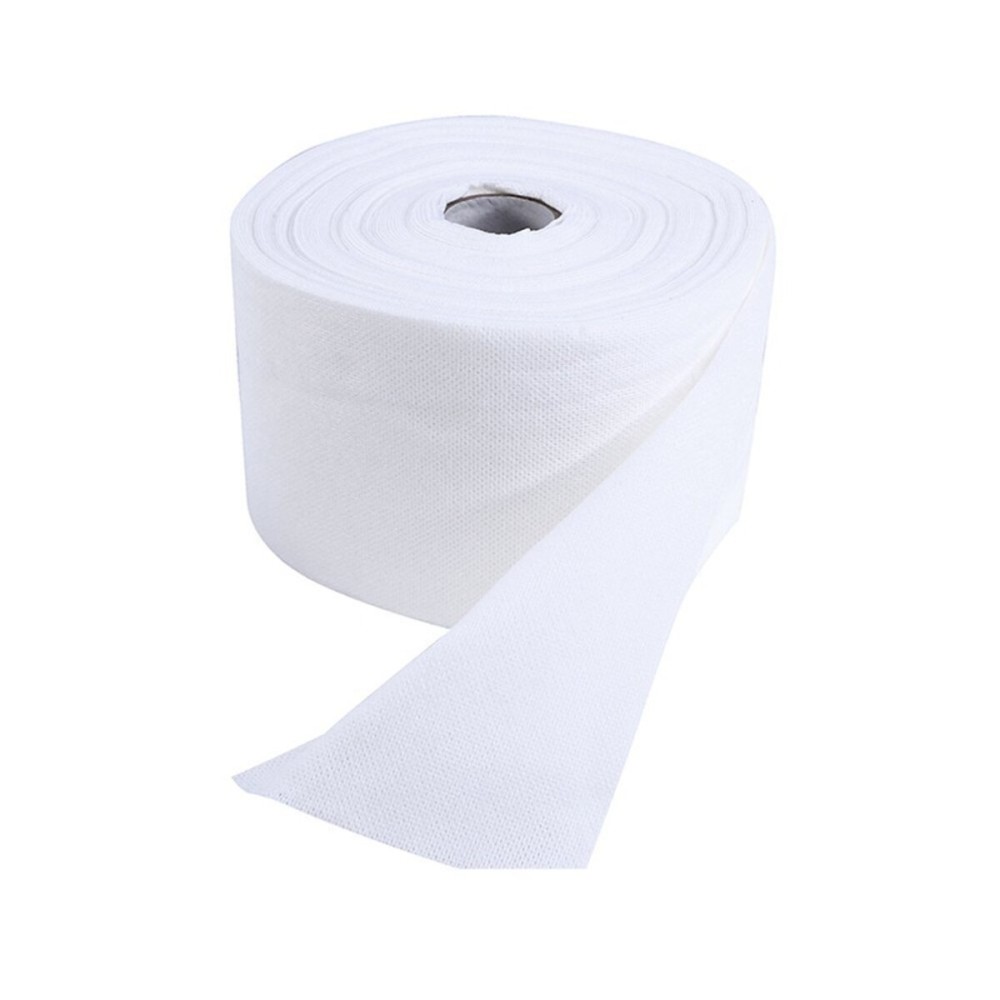 1 Roll Of Disposable Cleaning Face Towel Non-woven Fabric Disposable Wipers Washcloths Makeup Facial Soft Pads (White)