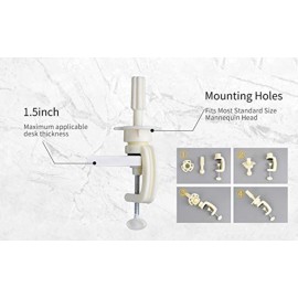 PERFEHAIR Mannequin Head Stand Desk Table Clamp Tripod Holder ,Styrofoam Wig Head Holder PERFEHAIR Mannequin Head Stand Desk Table Clamp Tripod Holder ,Styrofoam Wig Head Holder
