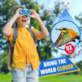 LET\'S GO! Binoculars for Kids Boys, Outdoor Toys for 3-9 Year Old Boy New Best Gifts for 3-9 Year Old Boys Christmas Xmas Stocking Stuffers Fillers for Boy Blue