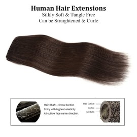 12 Clip in Hair Extensions Remy Human Hair for Women - Silky Straight Human Hair Clip in Extensions 50grams 4pieces Dark Brown 2 Color 12 Clip in Hair Extensions Remy Human Hair for Women - Silky Straight Human Hair Clip in Extensions 50grams 4pieces Dark Brown 2 Color