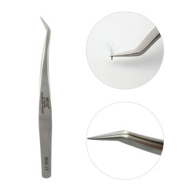 2 Pieces Vetus Eyelash Tweezers Fine Point High Precision Stainless Steel Tweezers with Suprior Case