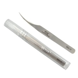 2 Pieces Vetus Eyelash Tweezers Fine Point High Precision Stainless Steel Tweezers with Suprior Case