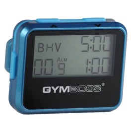 Gymboss Interval Timer and Stopwatch and Watchstrap - Bundle (Teal w/Blue Buttons, One Size Fits All)