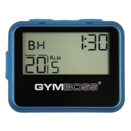 Gymboss Interval Timer and Stopwatch and Watchstrap - Bundle (Teal w/Blue Buttons, One Size Fits All)