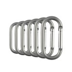 SWATOM Aluminum Oval Carabiners Clip Spring Snap Hook Keyring for Keychains Grey (6Pcs)