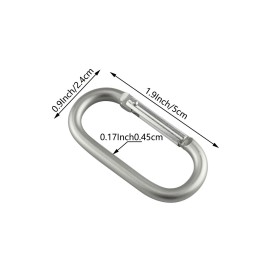 SWATOM Aluminum Oval Carabiners Clip Spring Snap Hook Keyring for Keychains Grey (6Pcs)