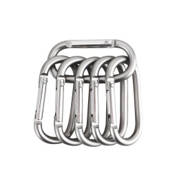SWATOM Aluminum Oval Carabiners Clip Spring Snap Hook Keyring for Keychains Grey (6Pcs)
