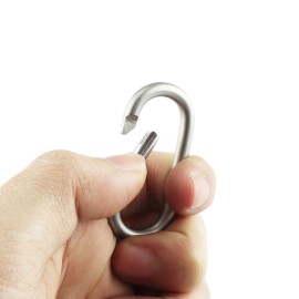 SWATOM Aluminum Oval Carabiners Clip Spring Snap Hook Keyring for Keychains Grey (6Pcs)