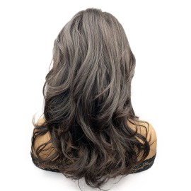 Wiginway Long Wavy Synthetic Wigs with Natural Looking Air Bangs Imported Premium Heat Resistant Hair for Women 14 Inch 2-33