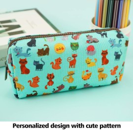LParkin Cute Cat Pencil Case Pouch Make Up Case Stationary Kawaii Pencil Box Teacher Gift Gadget Bag Cosmetic Bag