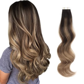 ABH AmazingBeauty Hair Sun-kissed Human Hair Tape Extensions Balayage Invisible Double Sided Real Remy Human Hair Skin Weft, 50g 20pcs, Chestnut Brown with Darkest Brown B2-6, 20 Inch ABH AmazingBeauty Hair Sun-kissed Human Hair Tape Extensions Balayage Invisible Double Sided Real Remy Human Hair Skin Weft, 50g 20pcs, Chestnut Brown with Darkest Brown B2-6, 20 Inch
