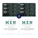Spa Life Men\'s Cooling Mint Foot Repair Balm and Moisturizing Socks Set - Revitalizing Hydrating Foot Mask for Soothing Tired, Achy Feet and Softening Dry, Cracked Skin One Size Fits Most- 6 Pairs