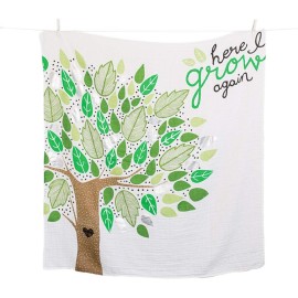 lulujo Babys First Year Milestone Blanket and Card Set | 40in x 40in (Here I Grow Again)