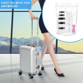 Accmor 25 Pieces Acrylic Containers with Lids 3/5/10/15/20 Gram Size Cosmetic Jars with 5 Pieces Mini Spatulas Gift