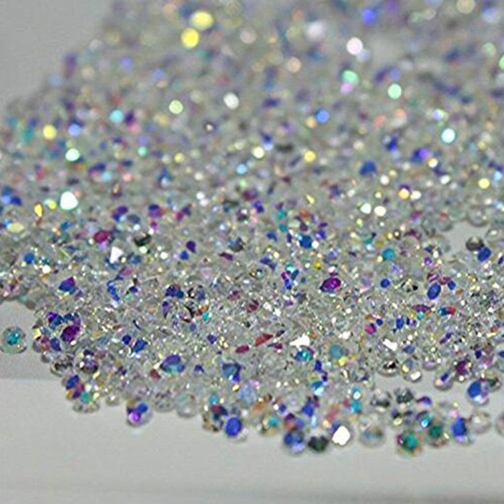 Minejin Nail Art Mini Rhinestones Micro Crystals Sharp Bead Phone Mini Gems DIY Art Decoration Need Glue 1400Pcs (AB Color) Minejin Nail Art Mini Rhinestones Micro Crystals Sharp Bead Phone Mini Gems DIY Art Decoration Need Glue 1400Pcs (AB Color)