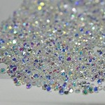 Minejin Nail Art Mini Rhinestones Micro Crystals Sharp Bead Phone Mini Gems DIY Art Decoration Need Glue 1400Pcs (AB Color)