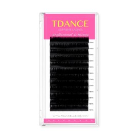 TDANCE Premium DD Curl 0.05mm Thickness Semi Permanent Individual Eyelash Extensions Silk Volume Lashes Professional Salon Use Mixed 14-19mm Length In One Tray (DD-0.05,14-19mm)