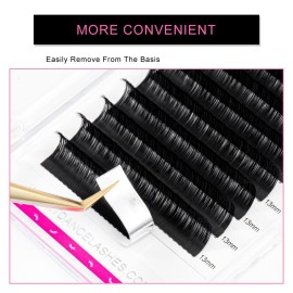 TDANCE Premium DD Curl 0.05mm Thickness Semi Permanent Individual Eyelash Extensions Silk Volume Lashes Professional Salon Use Mixed 14-19mm Length In One Tray (DD-0.05,14-19mm)