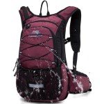 15L Insulated Hydration Backpack Pack with 2L Water Bladder Lightweight Hiking Backpack Bag for Women Men Daypack for Hiking Running Festival Camping Biking (Wine)