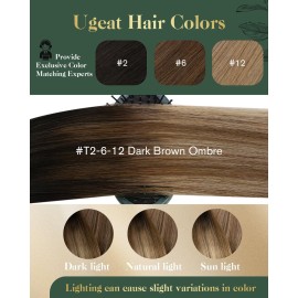 Ugeat Clip In Hair Extensions Real Human Hair Darkest Brown Ombre Medium Brown with Golden Brown Balayage Human Hair Clip In Extensions For Short Silky Straight 14 inch 7pcs 105g Ugeat Clip In Hair Extensions Real Human Hair Darkest Brown Ombre Medium Brown with Golden Brown Balayage Human Hair Clip In Extensions For Short Silky Straight 14 inch 7pcs 105g