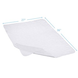 TL Care Waterproof Quilt-Like Flat Reusable Multi-Use Protective Mattress Pad Cover for Babies, Adults & Pets, White,27 x 36