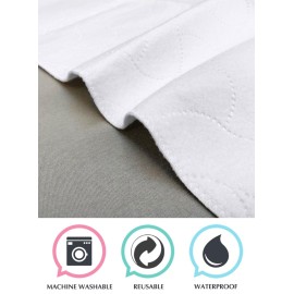 TL Care Waterproof Quilt-Like Flat Reusable Multi-Use Protective Mattress Pad Cover for Babies, Adults & Pets, White,27 x 36