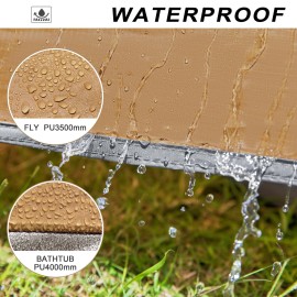 Camppal 2-3 Person Backpacking Tent, Waterproof Windproof 4 Season Tent for Camping, Easy Setup 2 Person Tent for Backpacking, Hiking, Hunting, Motor Cycling & Biking