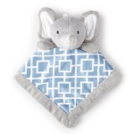 Levtex Home - Baby Elephant Security Blanket - Soft and Cuddly Lovey - Plush - Blue, Grey, White - Nursery Gift