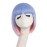 MapofBeauty Fashion Lady Short Straight Synthetic Flat Bangs Bob Wig (Pink/Light Purple/Light Bule)