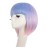 MapofBeauty Fashion Lady Short Straight Synthetic Flat Bangs Bob Wig (Pink/Light Purple/Light Bule)