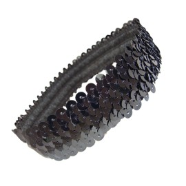 Kenz Laurenz Sequin Headbands Elastic Stretchy Headband for Girls Kids Women Flapper Roaring 20s Great Gatsby 1920s Hair Band Cute Princess Head Bands (Black)