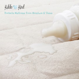 Kiddo Kind Baby Crib Mattress Protector with Free Portable Changing Pad - Waterproof Crib Mattress Pad Also Fits Toddler Bed