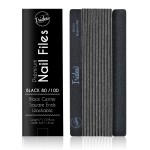 Professional Nail Files Black Washable Emery Boards 7 Inches Long Square End Serrated Edge 12 Fingernail Files Per Pack (80/100)