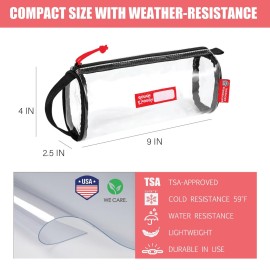 Rough Enough TSA Approved Clear Toiletry Bag for Women Travel Leakproof Makeup Organizer Cosmetic Case with handle